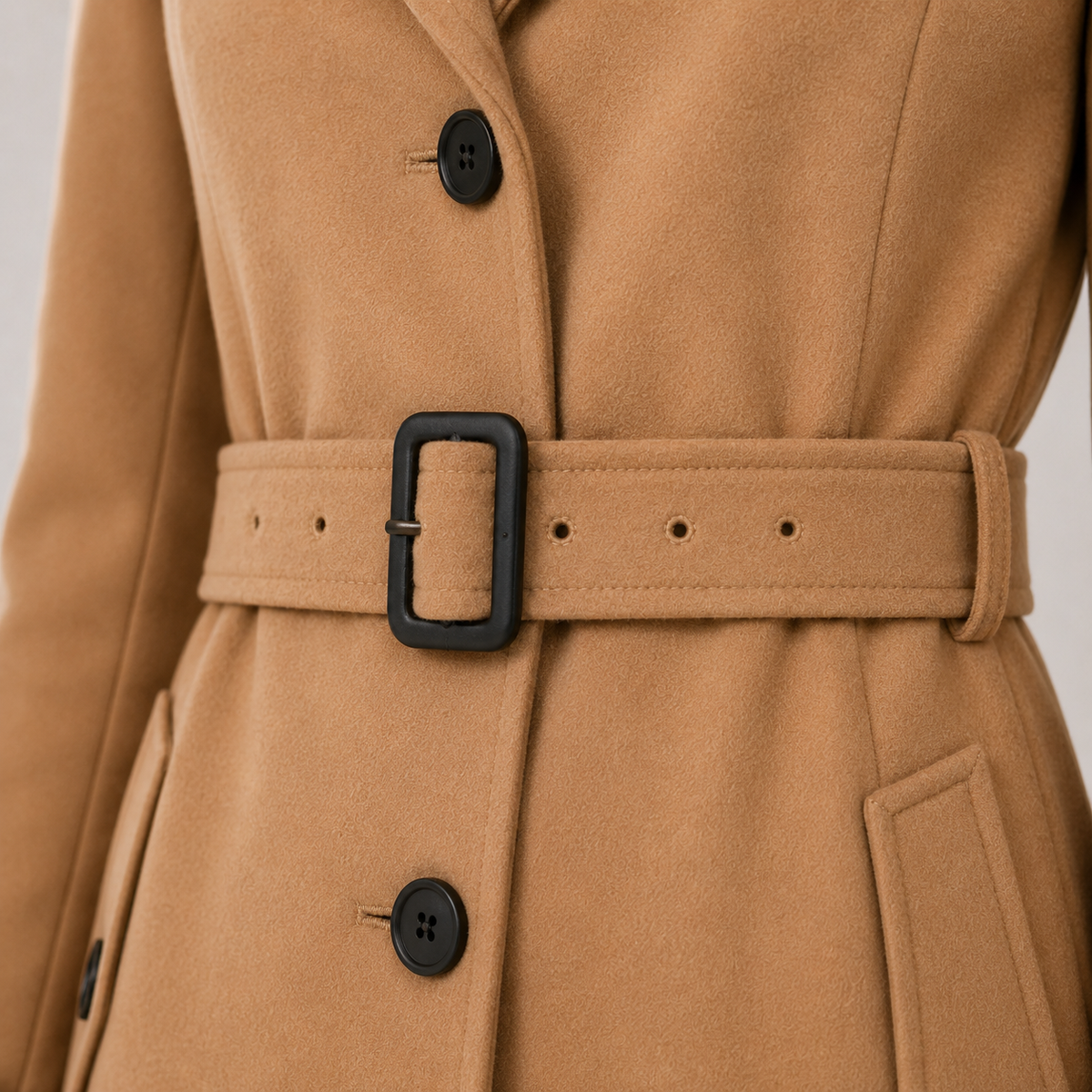 Charlotte | Elegant Long Coat – Button Front