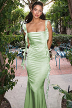 Women's Square Neck A-Line Maxi Dress - Backless Lace & Ruffle Hem