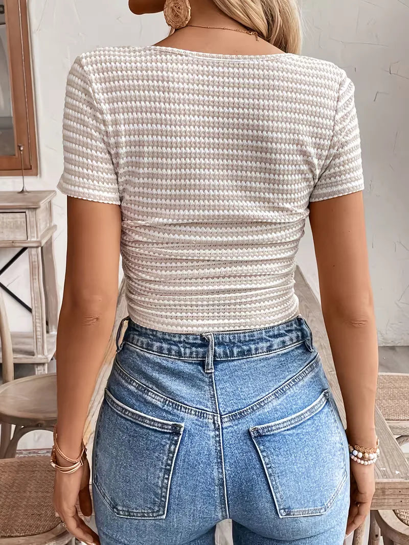 Women's Crop Top – Striped Pattern