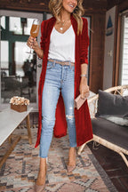 Women's Velvet Kimono Coat – Calf Length