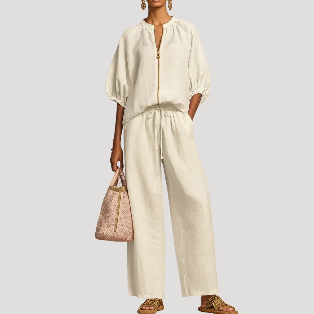 Aria Co-Ord Set Loose Top & Wide-Leg Trousers