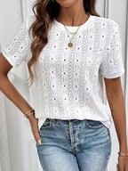 Women's Jacquard T-Shirt – Round Neck