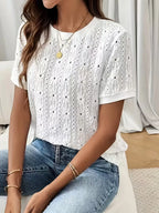 Women's Jacquard T-Shirt – Round Neck