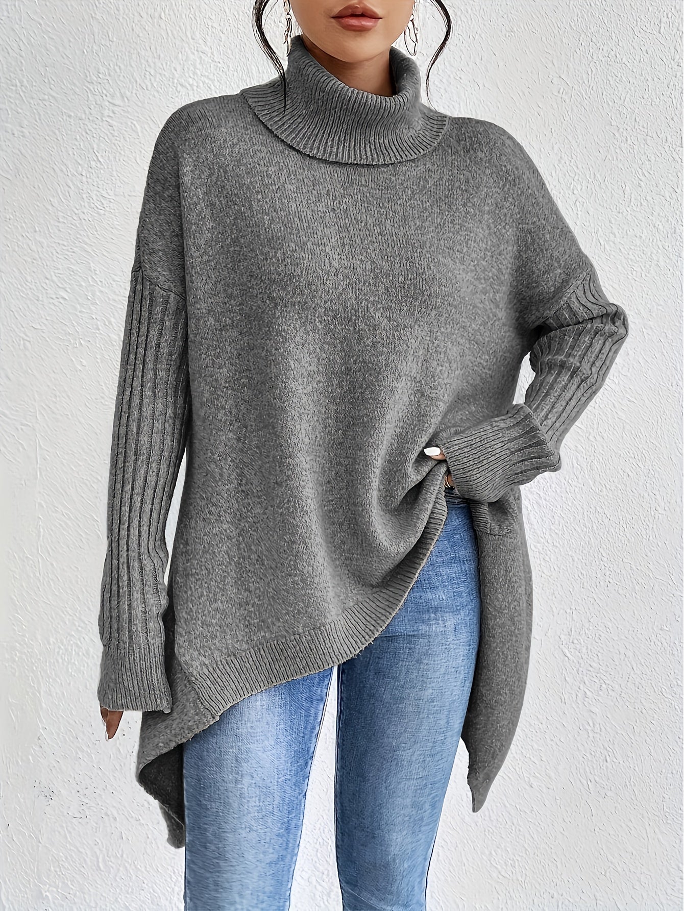 Natalia | Suéter Oversize Con Cuello Alto
