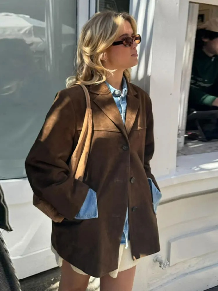 Women's Chic Oversized Blazer Jacket – Soft Finish