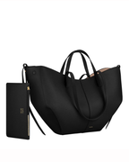 Women's Leather Tote Bag – Sculptural Folded Design