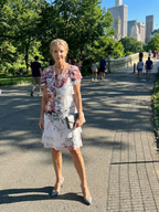 Women's Clean Floral Knee Length Dress - Timeless Tiered Silhouette