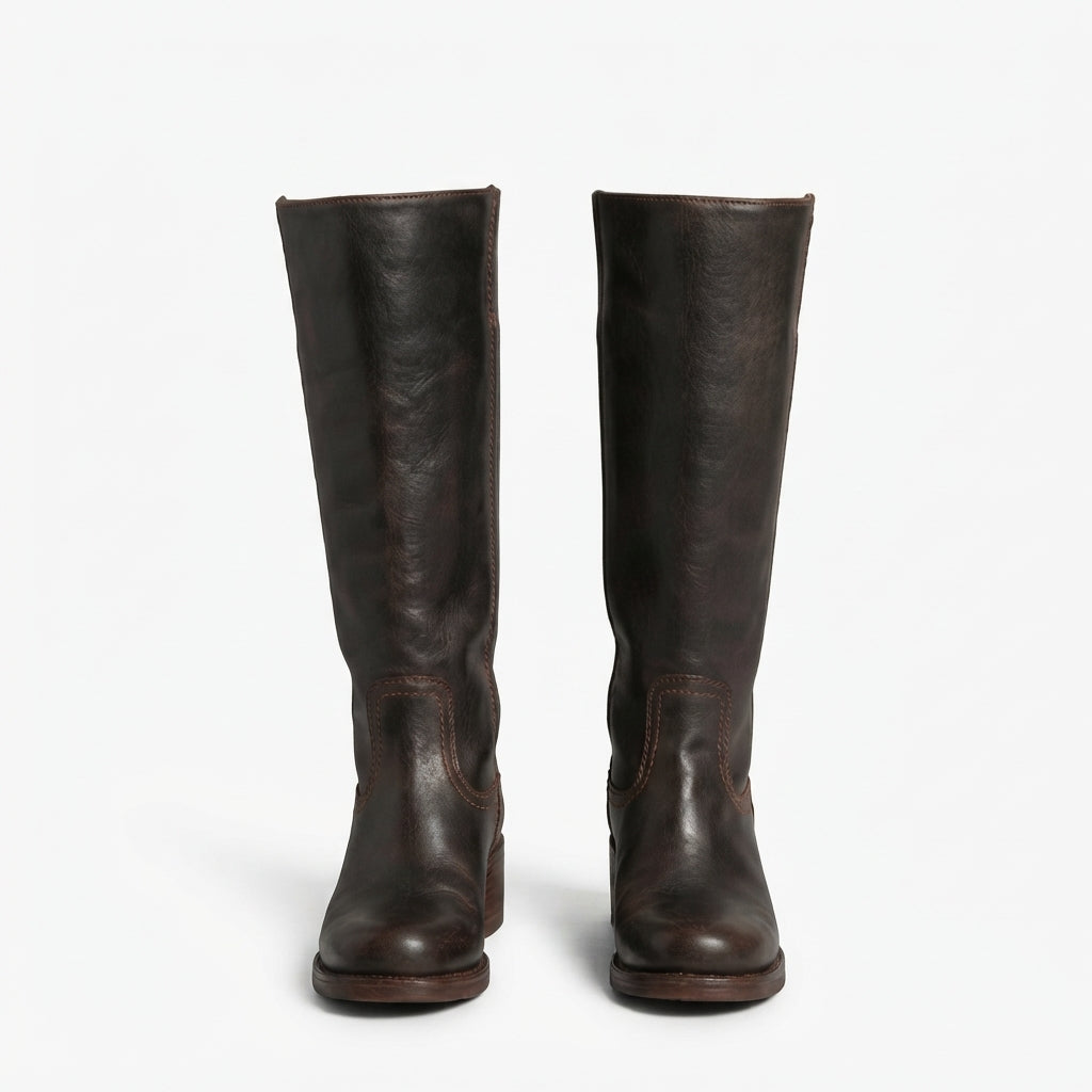 Women's Chic Knee High Boots – Leather Upper