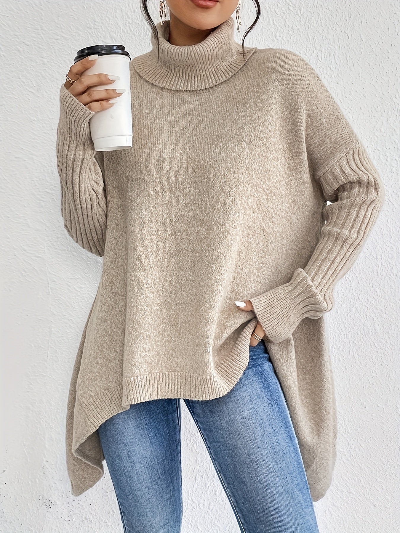 Natalia | Suéter Oversize Con Cuello Alto
