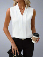 Rome | Sleeveless V-Neck Blouse