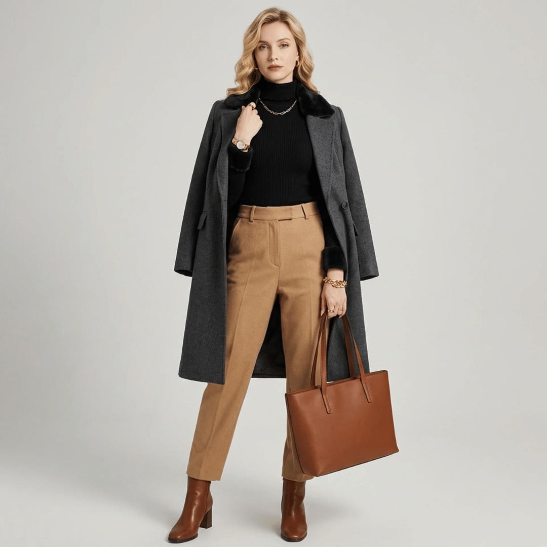 Emma | Cozy Fleece Blouse – High Collar