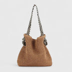 Boho woven shoulder bag tote