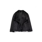 Charlotte Oversized Faux Fur Jacket – Wide Lapels