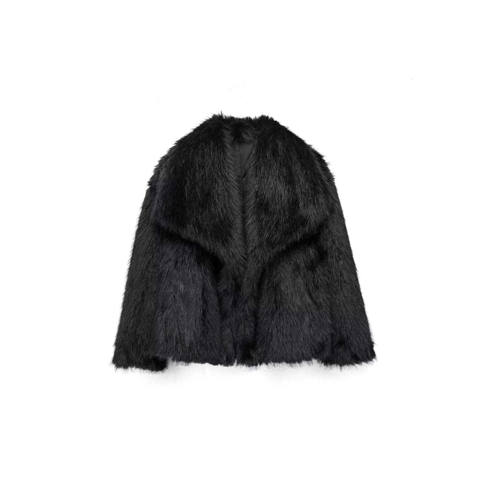 Charlotte Oversized Faux Fur Jacket – Wide Lapels