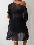 4-Piece Bikini Set - Cover-Up Shirt and Beach Shorts