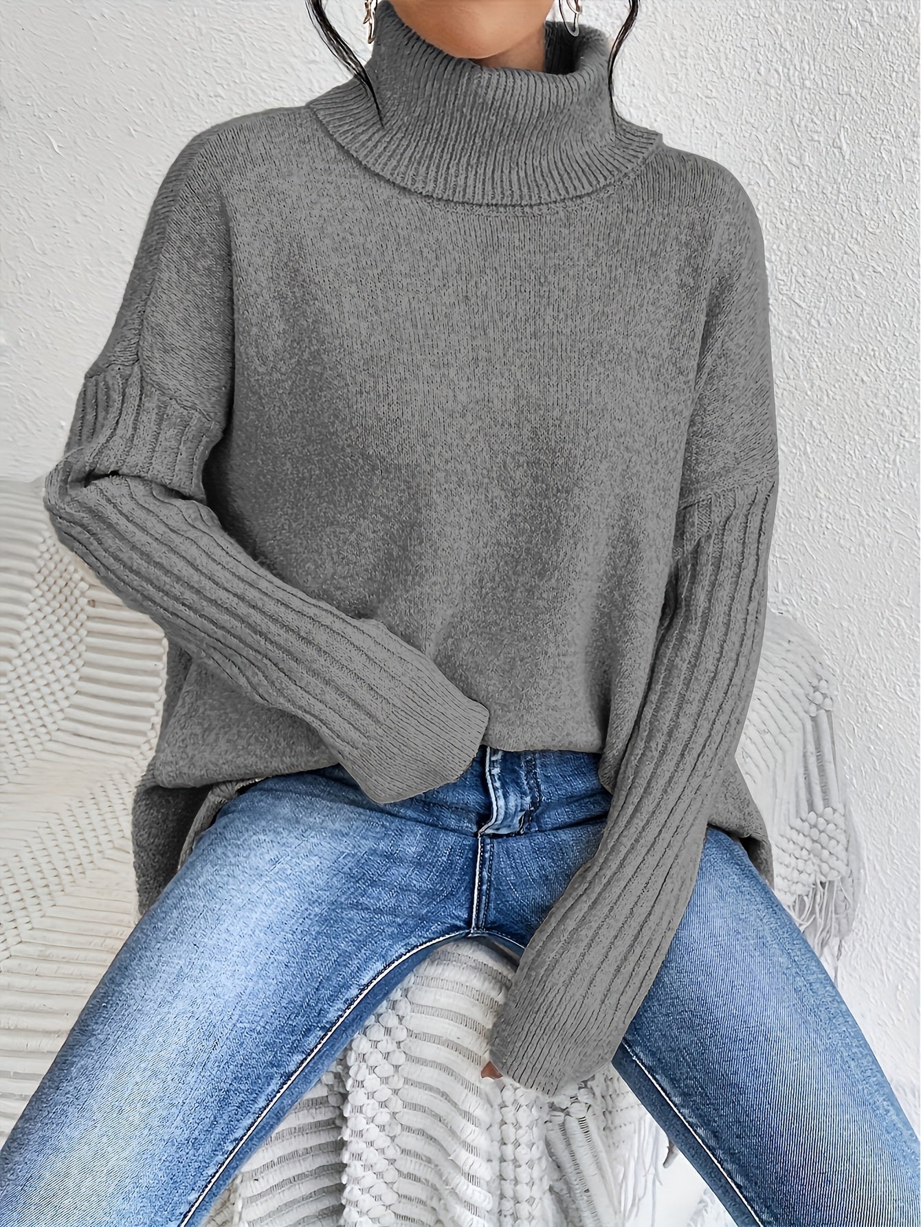 Natalia | Suéter Oversize Con Cuello Alto