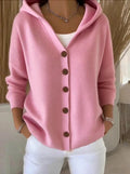 Harper | Cozy Hooded Cardigan – Button Front