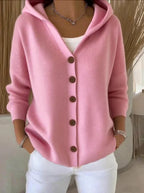 Harper | Cozy Hooded Cardigan – Button Front