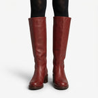 Women's Chic Knee High Boots – Leather Upper