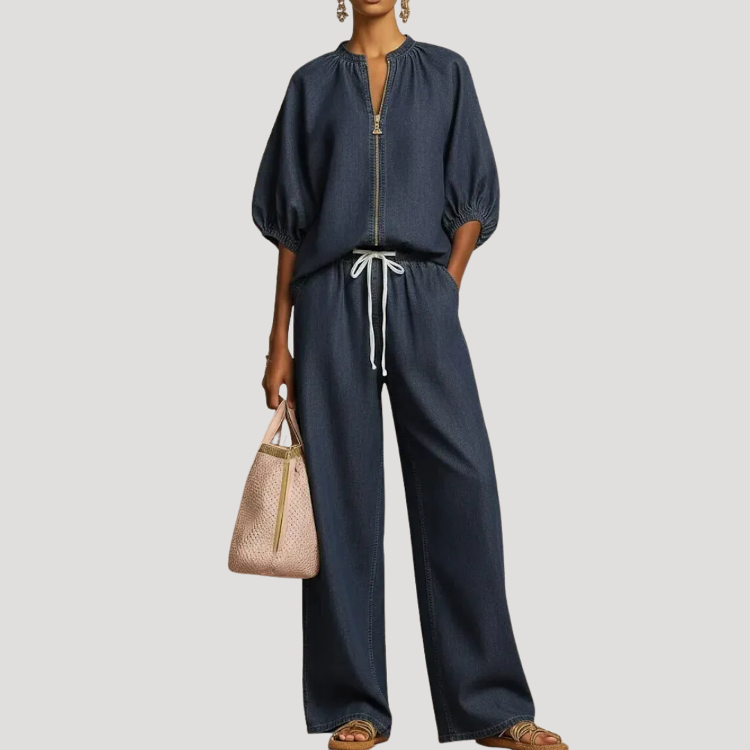 Aria Co-Ord Set Loose Top & Wide-Leg Trousers