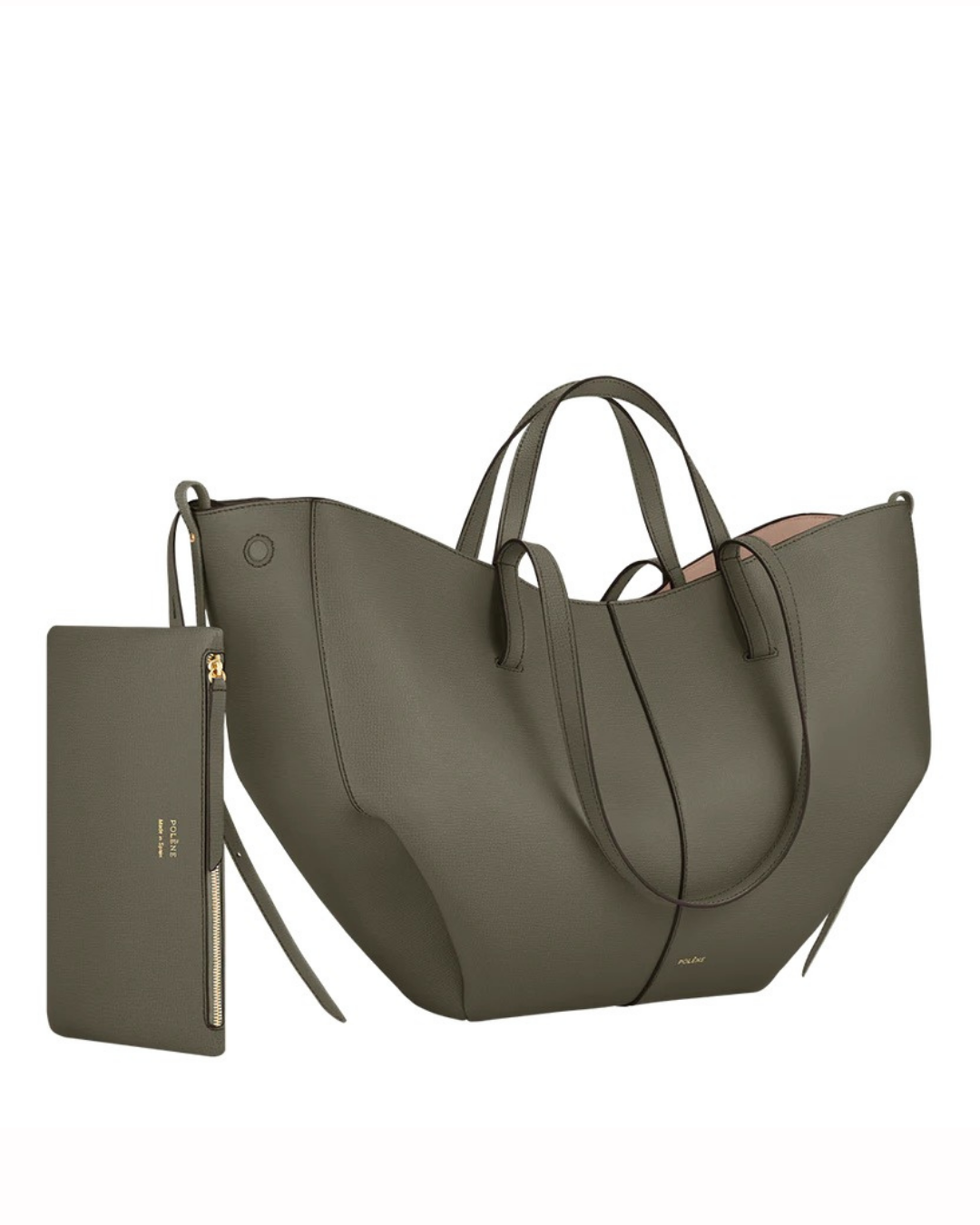 Women's Leather Tote Bag – Sculptural Folded Design