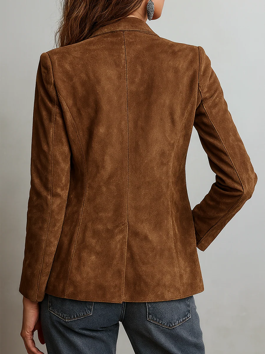 Women's Suede Blazer Jacket – Vintage Style