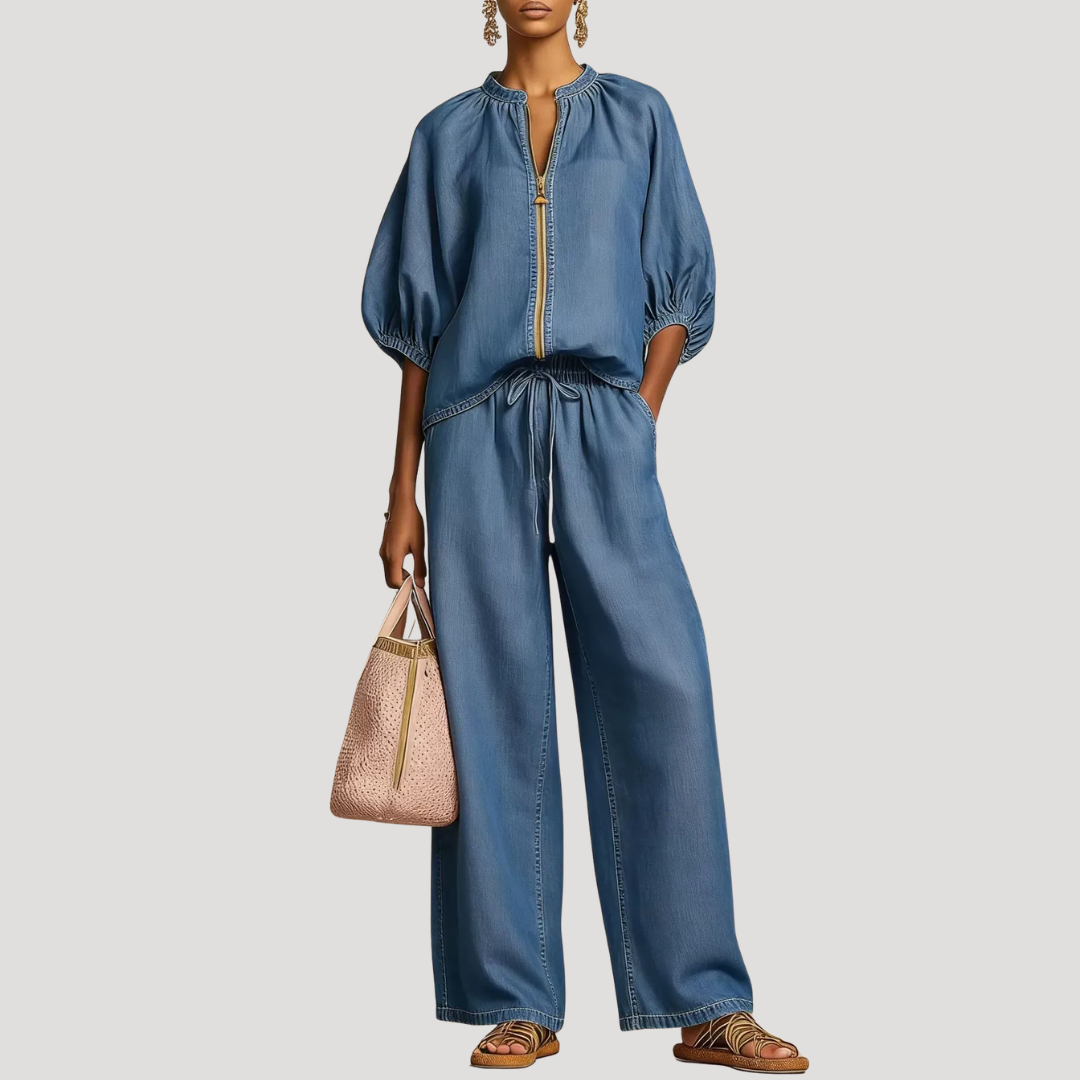 Aria Co-Ord Set Loose Top & Wide-Leg Trousers