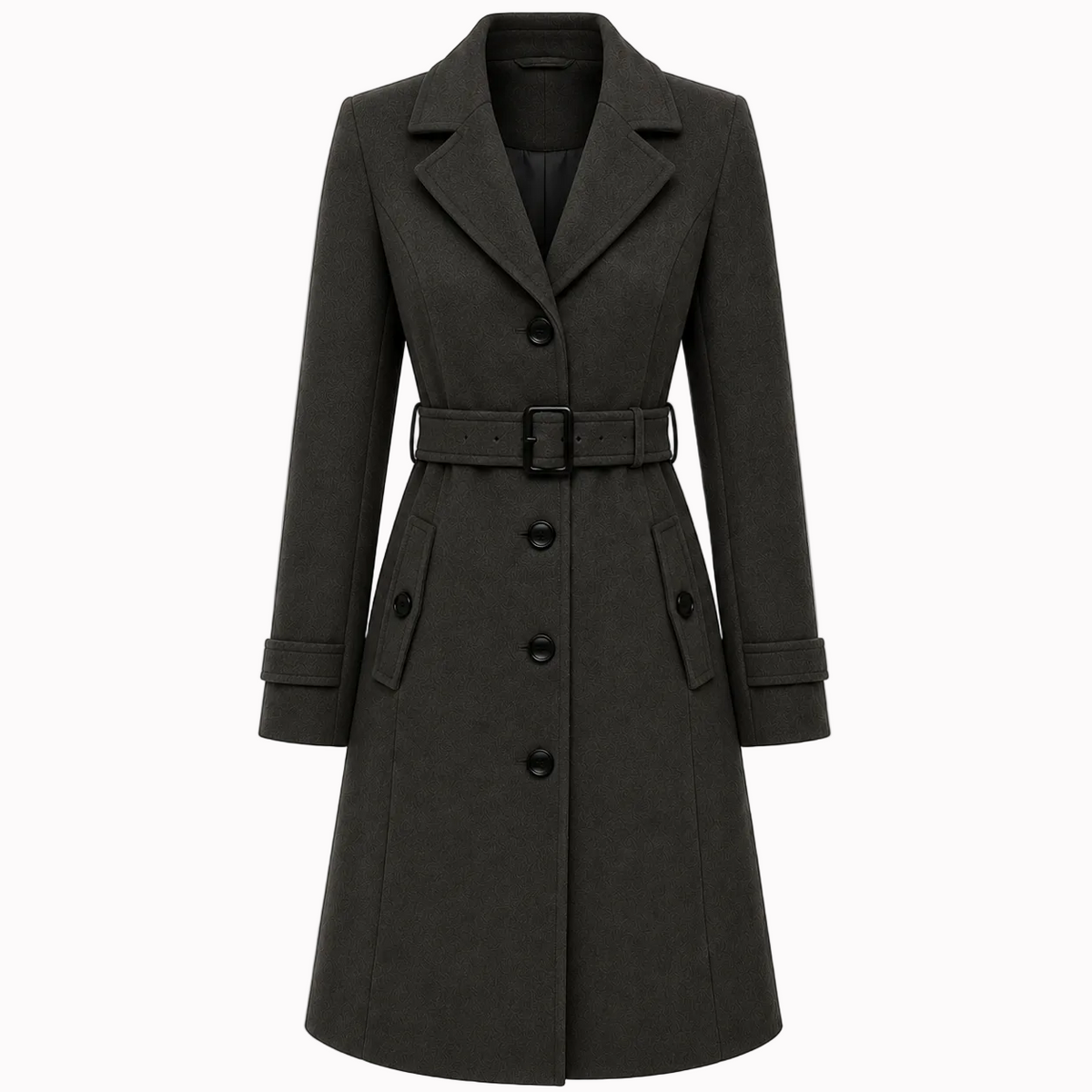 Charlotte | Elegant Long Coat – Button Front