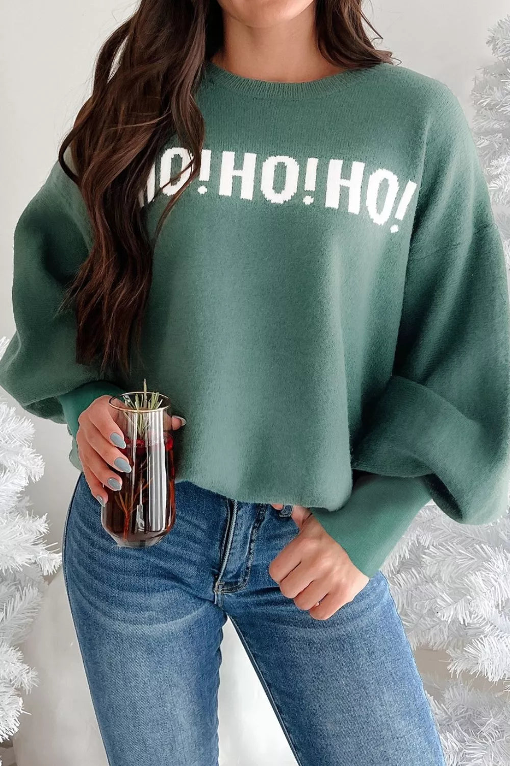 'HO! HO! HO!' Women's Long Sleeve Sweater