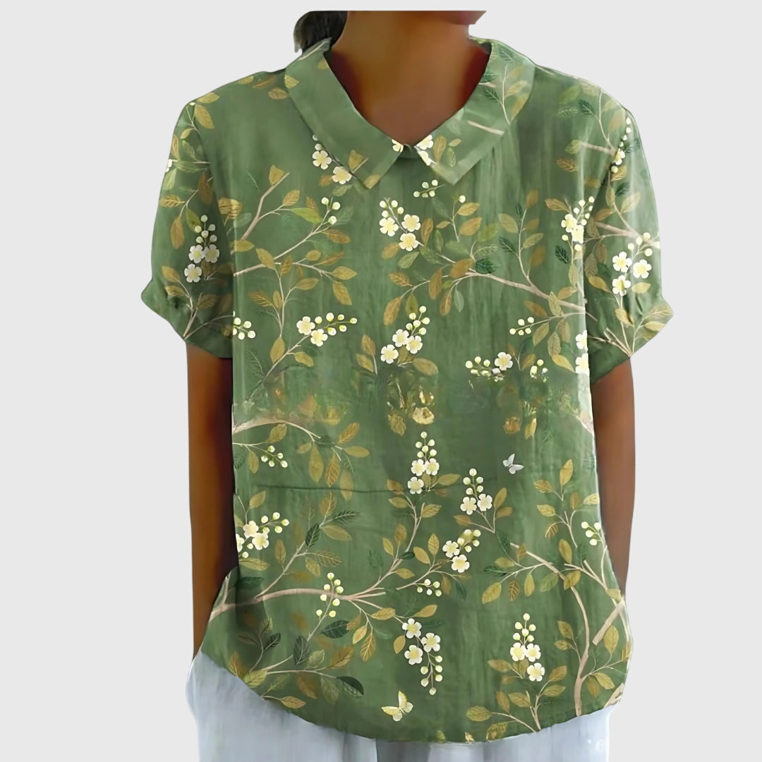 Isabel | Blusa Floral Con Cuello