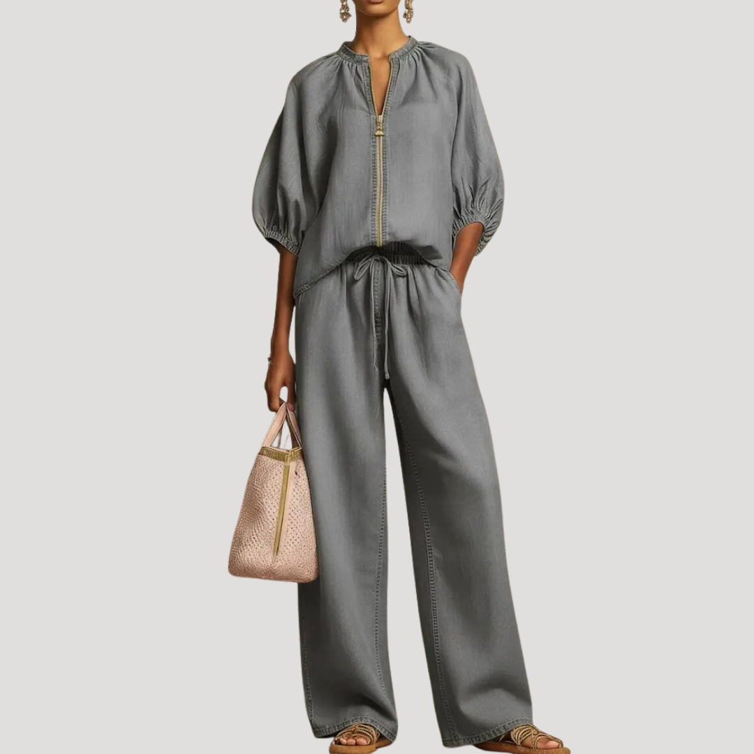 Aria Co-Ord Set Loose Top & Wide-Leg Trousers