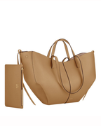 Women's Leather Tote Bag – Sculptural Folded Design