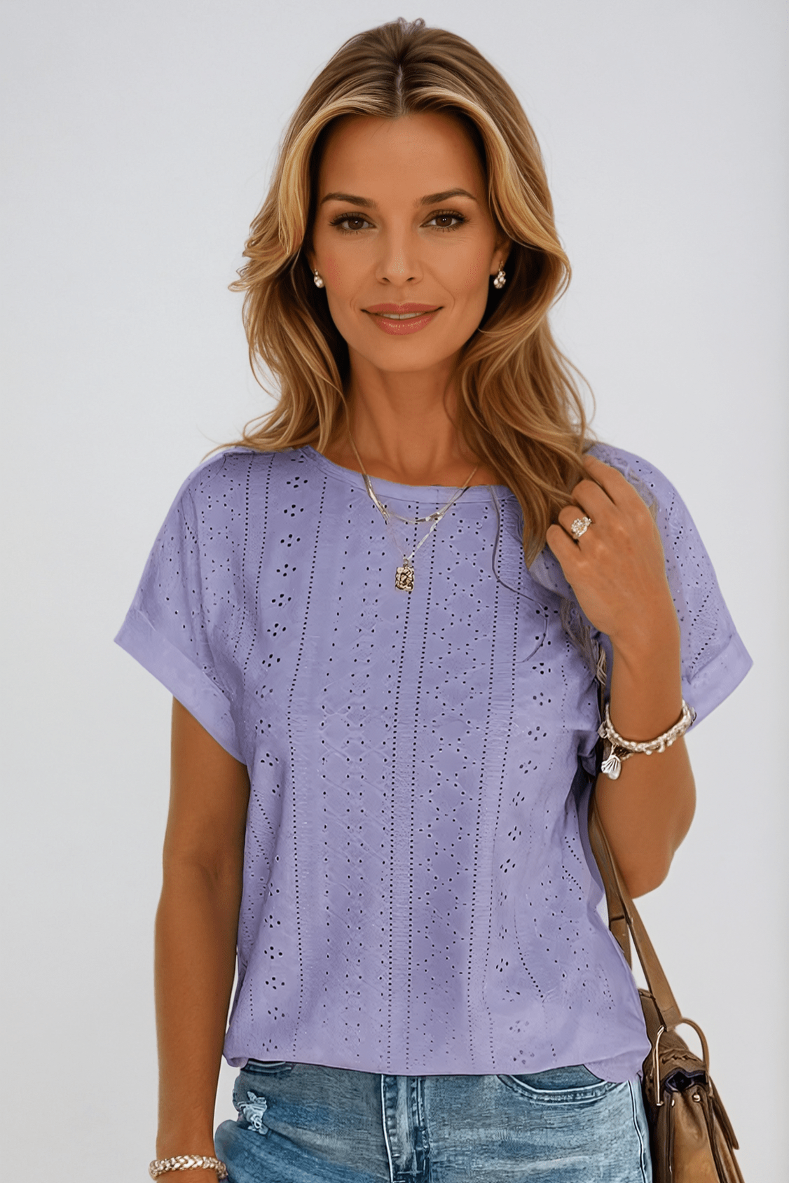 Verónica | Blusa Calada De Manga Corta