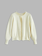 Women's Pearl Trim Cardigan – Ripped Hem