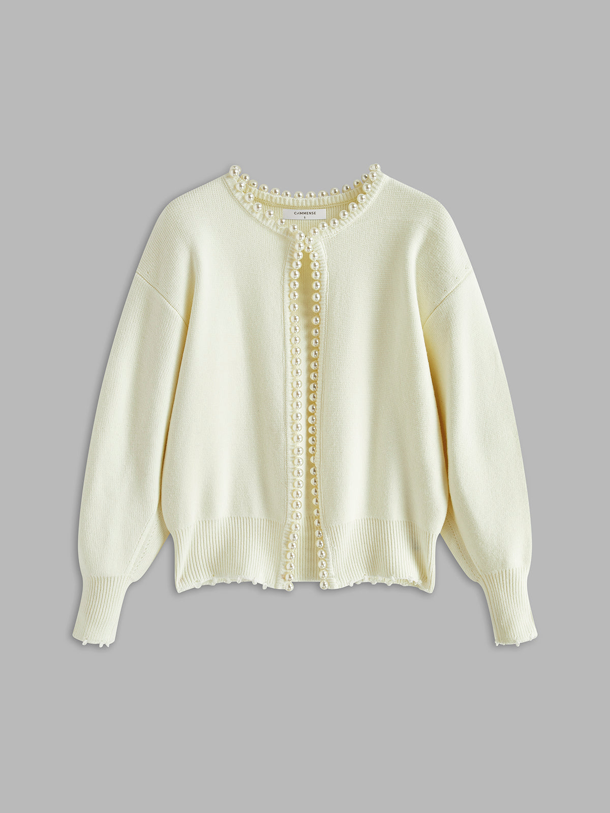 Women's Pearl Trim Cardigan – Ripped Hem