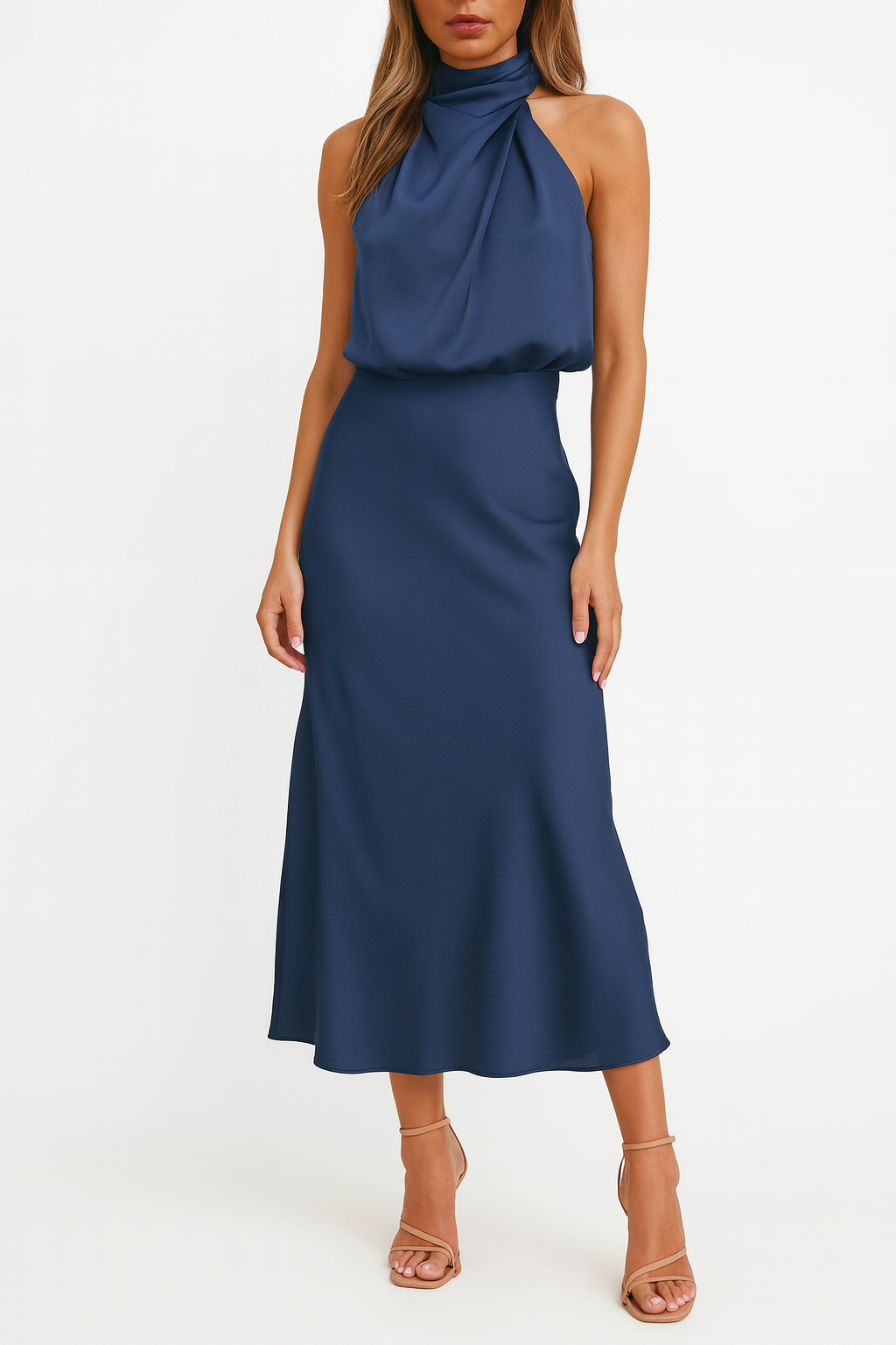 Benthe Off-Shoulder Satin Midi Dress