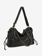 Women's Chic Shoulder Bag – Braided Trim
