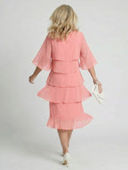 Women's Timeless Layered Tier Midi Dress - Smooth Flowing Fit