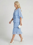 Women's Timeless Layered Tier Midi Dress - Smooth Flowing Fit