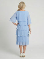 Women's Timeless Layered Tier Midi Dress - Smooth Flowing Fit