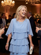 Women's Timeless Layered Tier Midi Dress - Smooth Flowing Fit