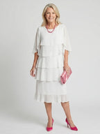 Women's Timeless Layered Tier Midi Dress - Smooth Flowing Fit