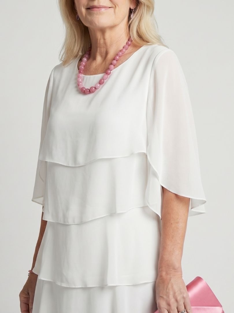 Women's Timeless Layered Tier Midi Dress - Smooth Flowing Fit