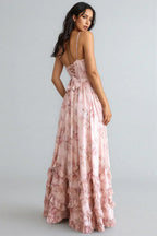Women's V-Neck Ruffle A-Line Maxi Dress