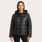 Women's Chic Quilted Puffer Jacket – Side Pockets