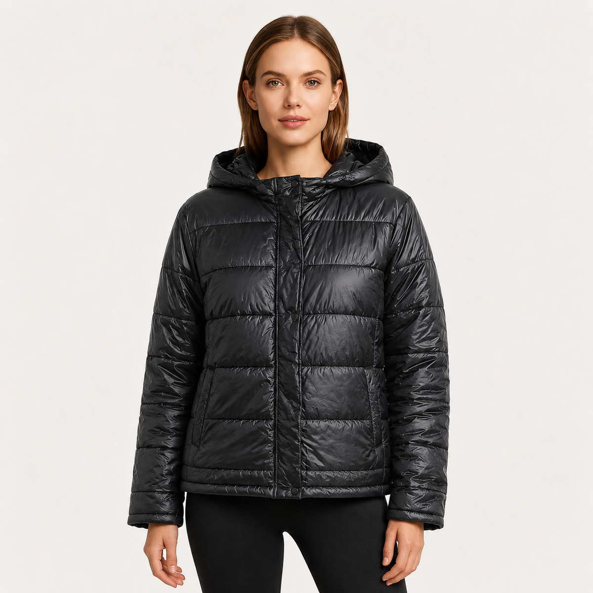 Women's Chic Quilted Puffer Jacket – Side Pockets