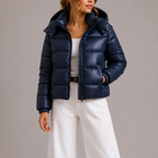 Women’s Hooded Puffer Jacket – Lightweight Quilted
