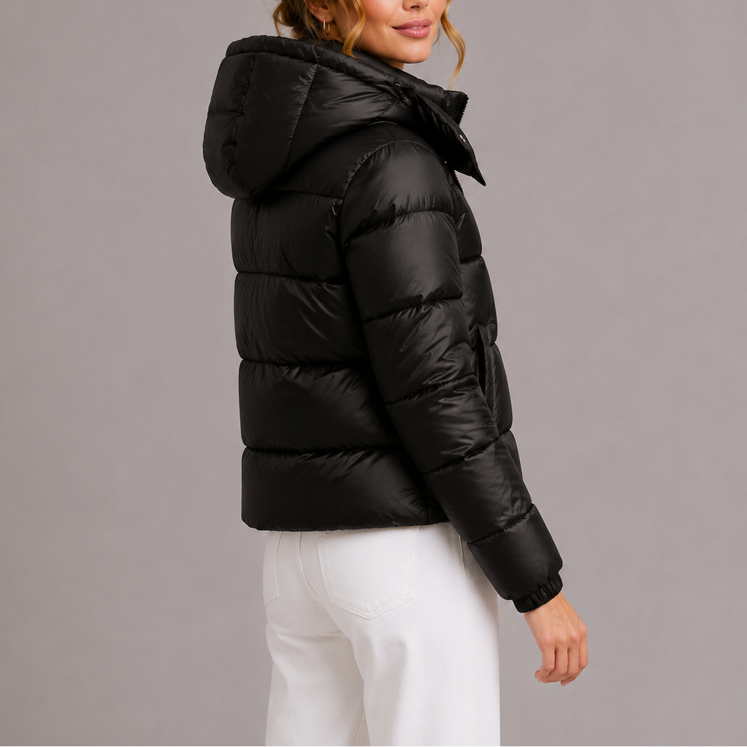 Women’s Hooded Puffer Jacket – Lightweight Quilted