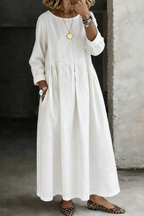 Women's Smock Fall Maxi Dress – Long Sleeve