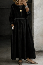 Women's Smock Fall Maxi Dress – Long Sleeve